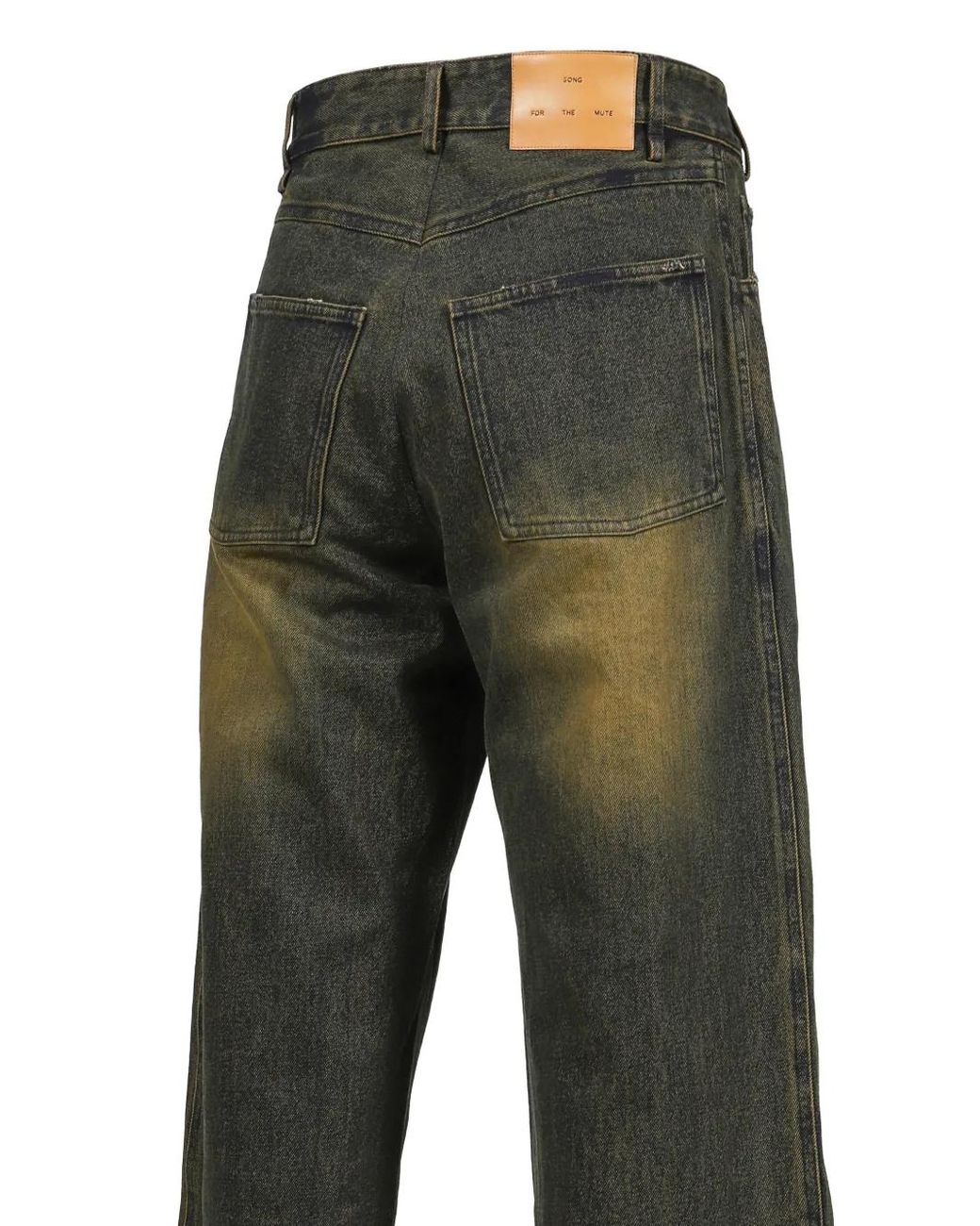 Song For The Mute Green Jean Baggy À Effet Délavé for men