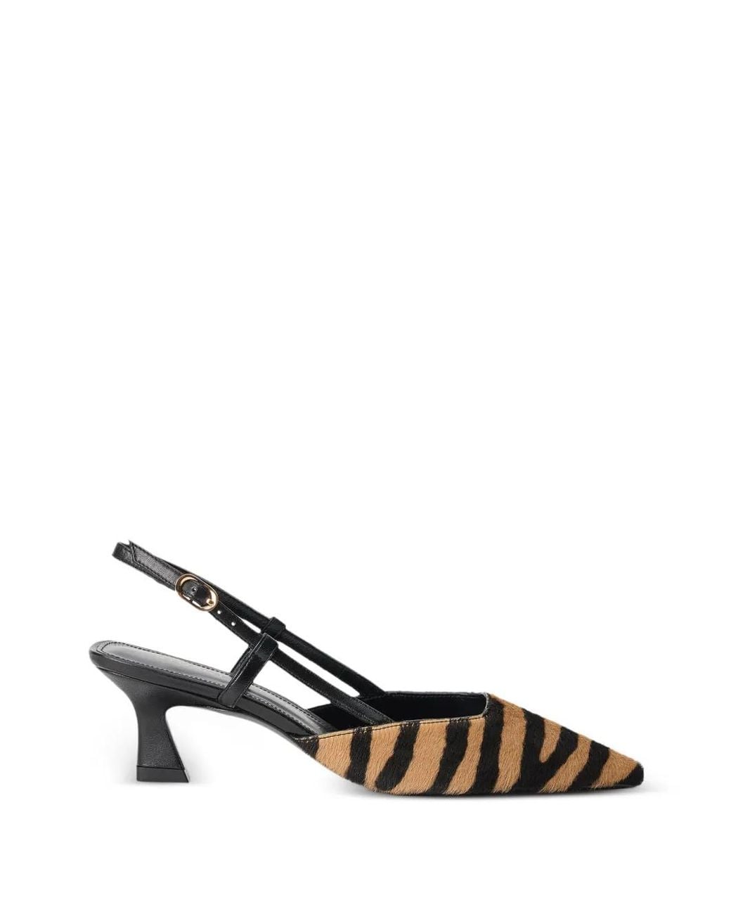 Stuart Weitzman White Escarpins Vinnie À Imprimé Zébré Et Bride Arrière