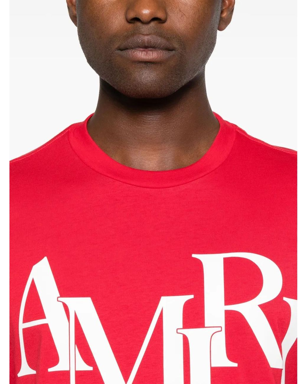 Amiri Red Printed Logo T-shirt for men