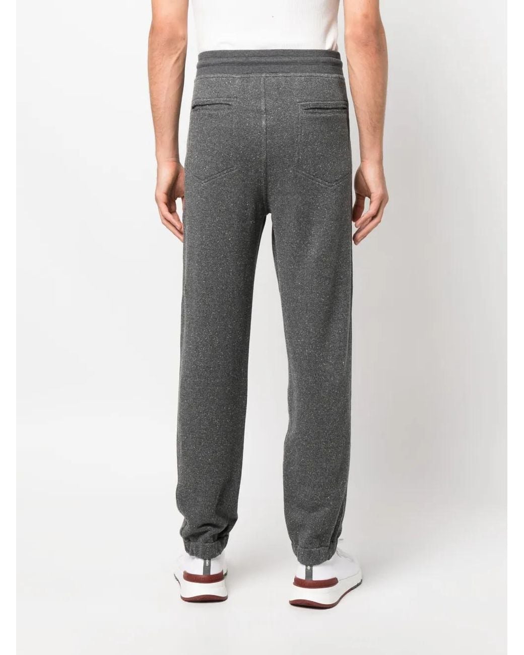 Brunello Cucinelli Gray Mélange Track Trousers for men