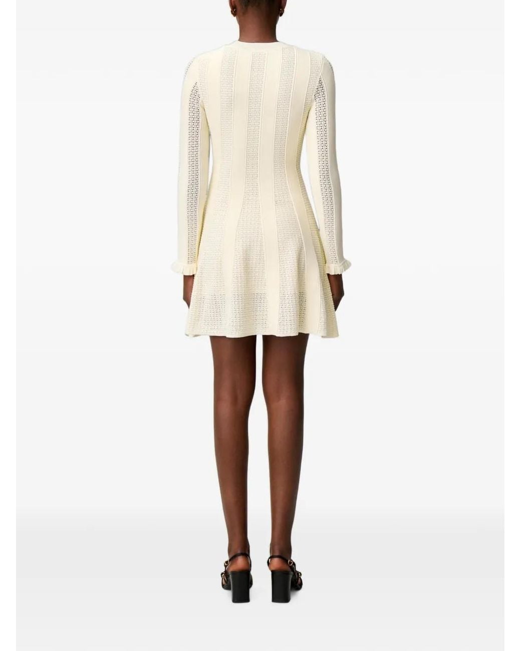 Claudie Pierlot White Short Knitted Skater Dress