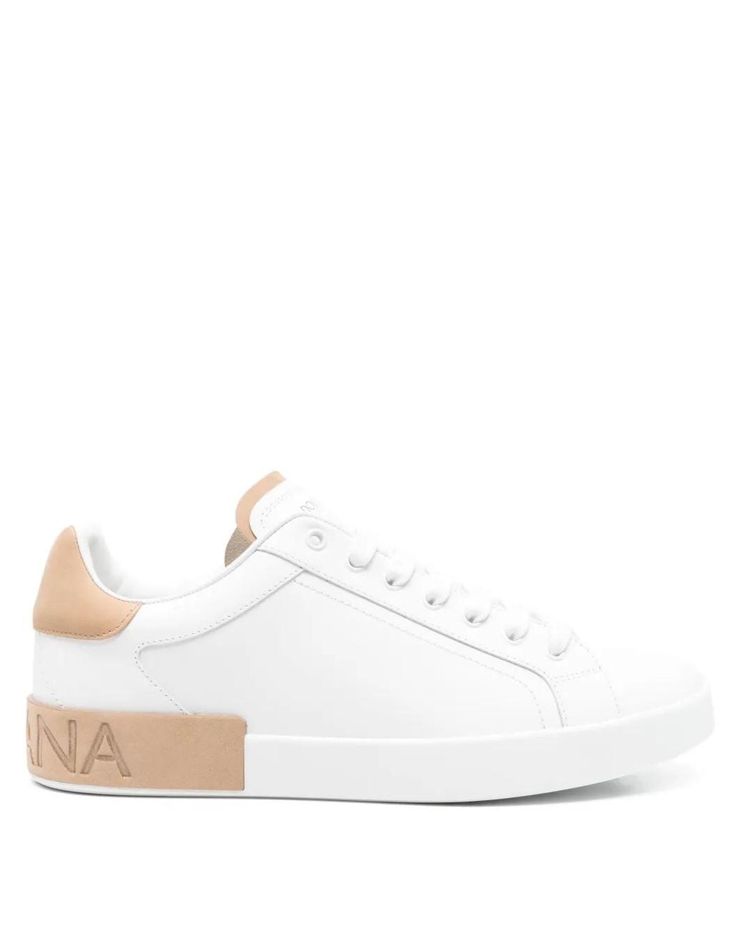 Dolce & Gabbana White Portofino Light Calfskin Sneakers for men