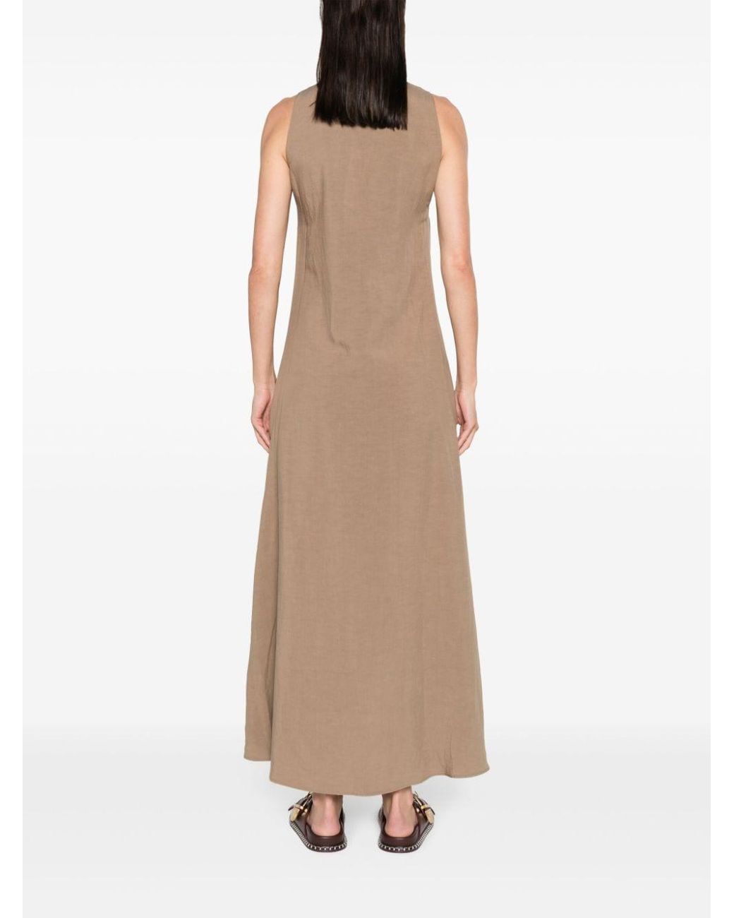 Blanca Vita V-neck sleeveless dress - Neutrals