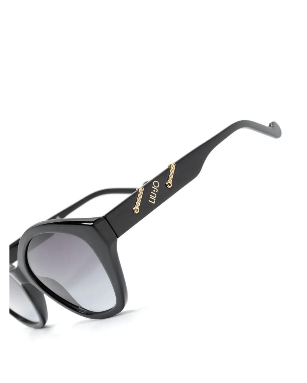 Liu Jo Black Geometric-Frame Sunglasses