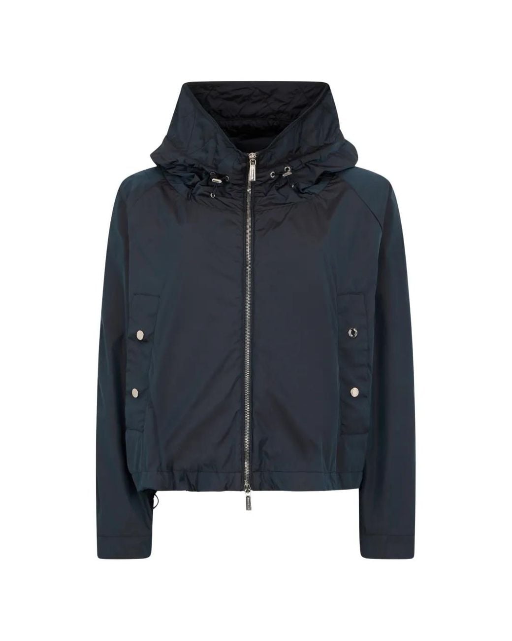 Moorer Blue Zip-Fastening Hooded Jacket