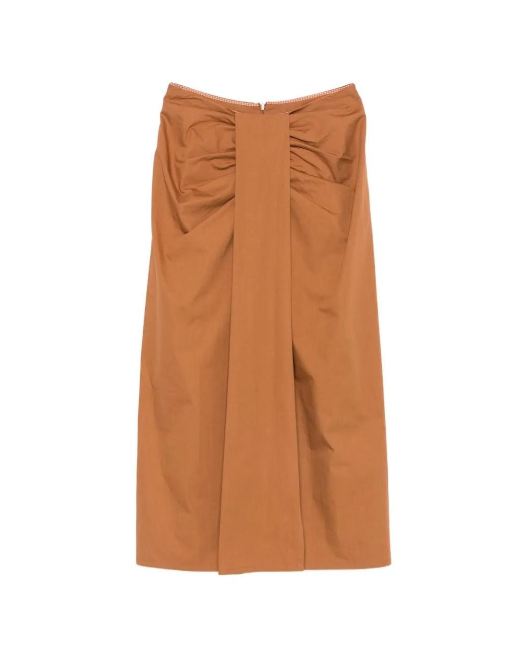 ..,merci Brown Gathered Midi Skirt