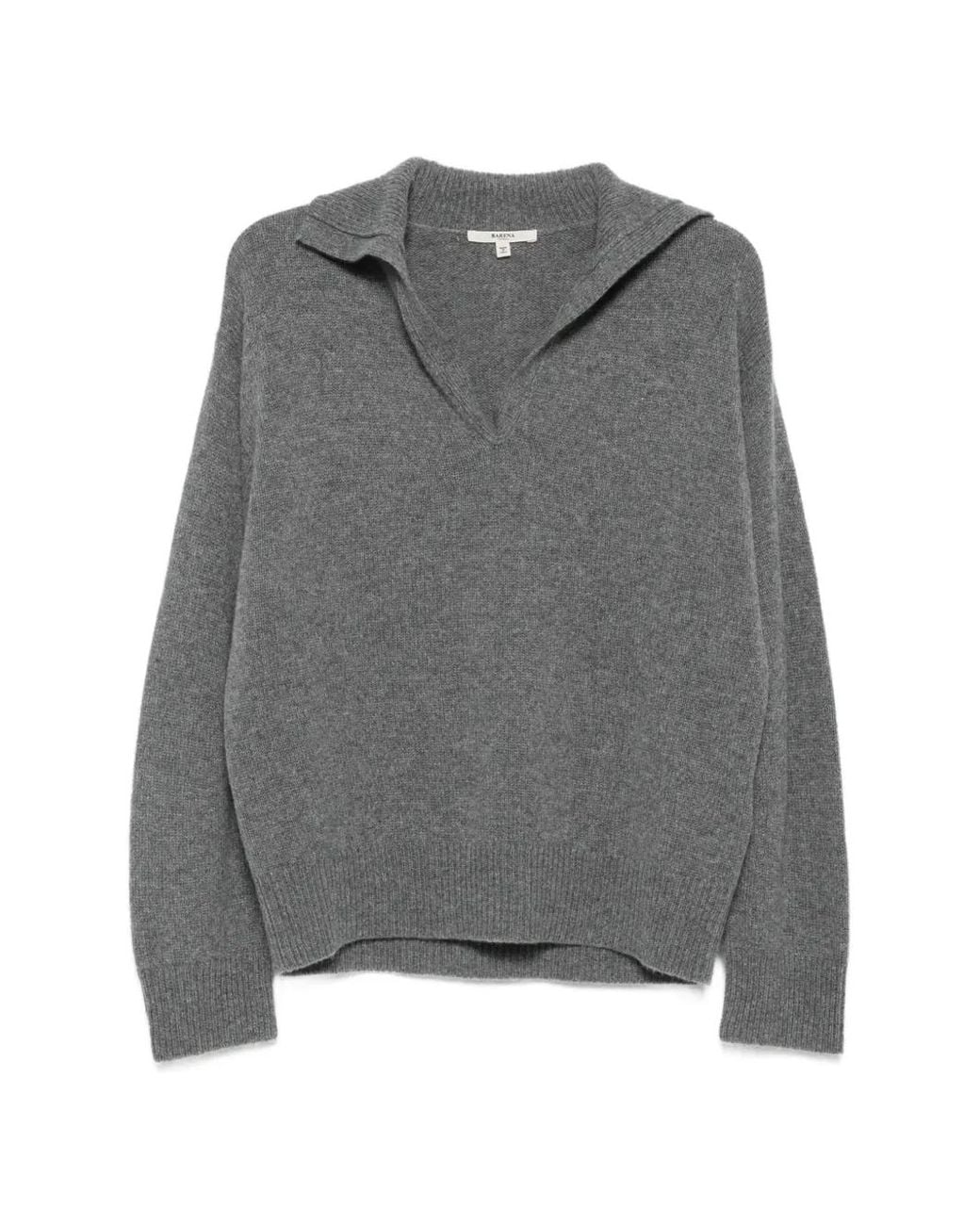 Barena Gray Spread-Collar Sweater