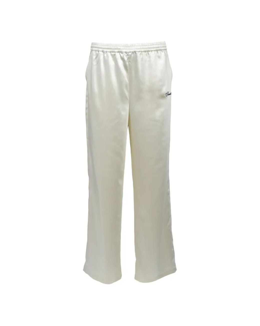 BREATH White Pantalon Script Logo À Fini Satiné for men