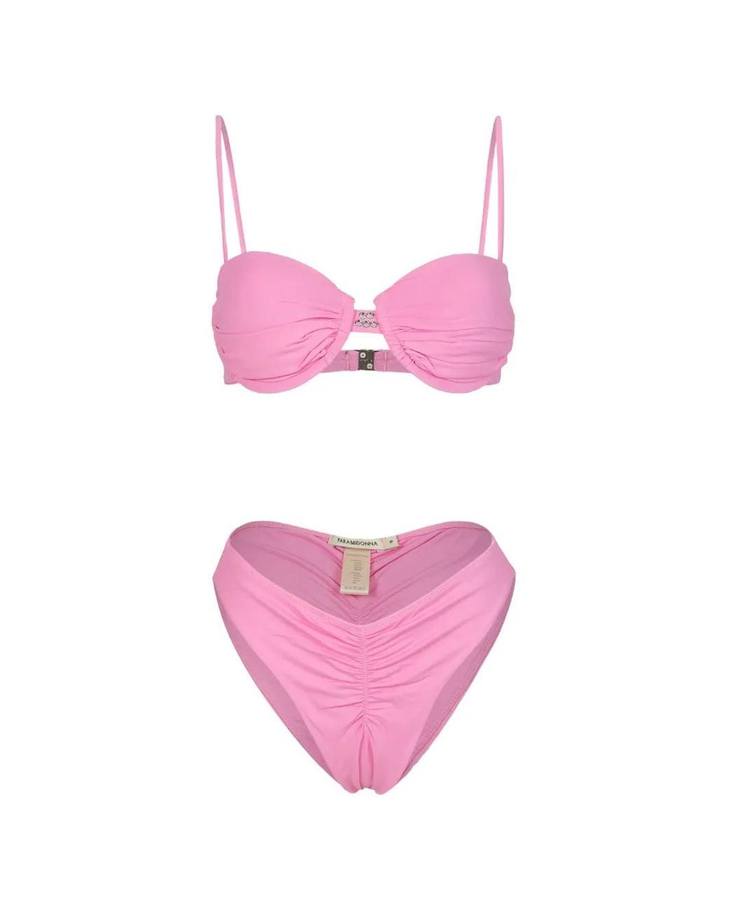 Paramidonna Pink Daisy Ruched Bikini