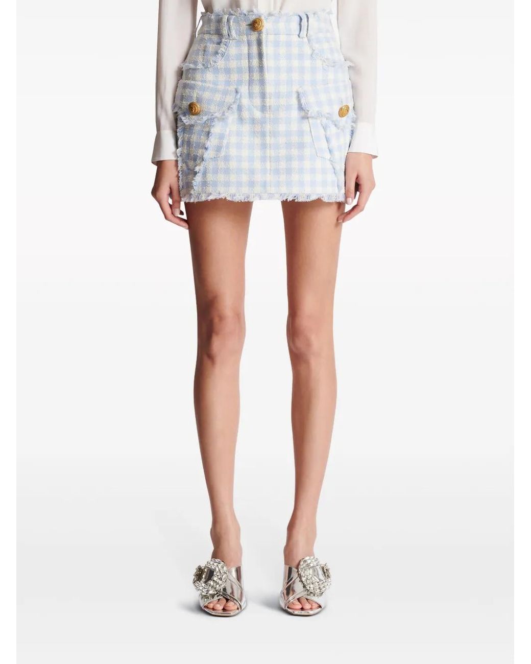Balmain Blue Mini Skirt