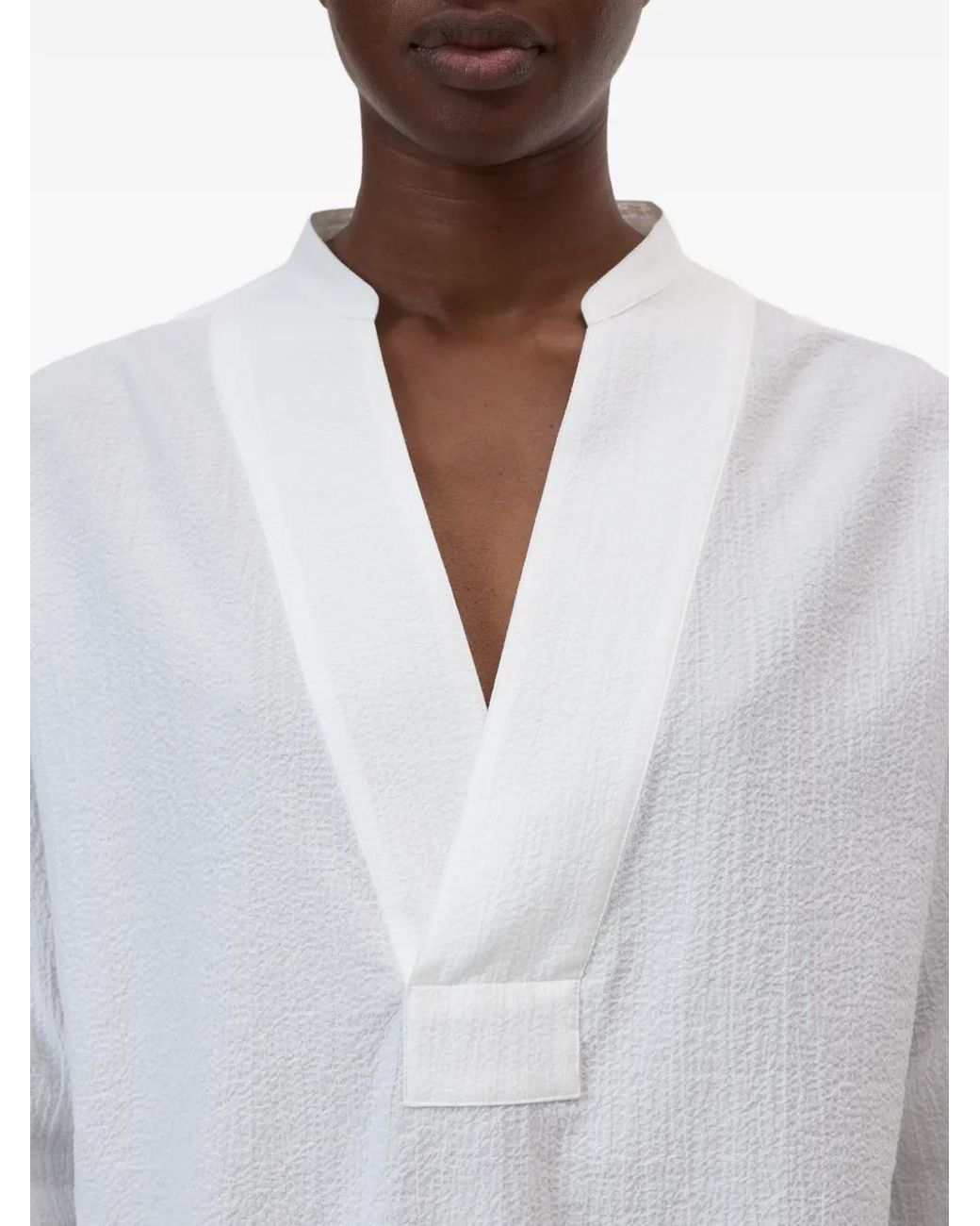 Closed White V-Neck Shirt