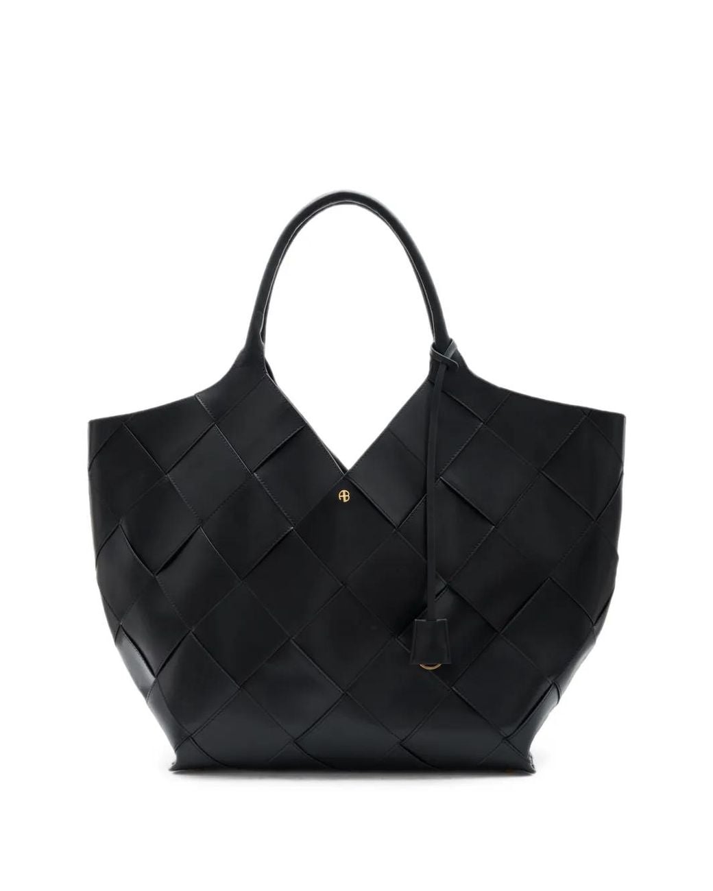 Anine Bing Black Lili Tote Braided Leather