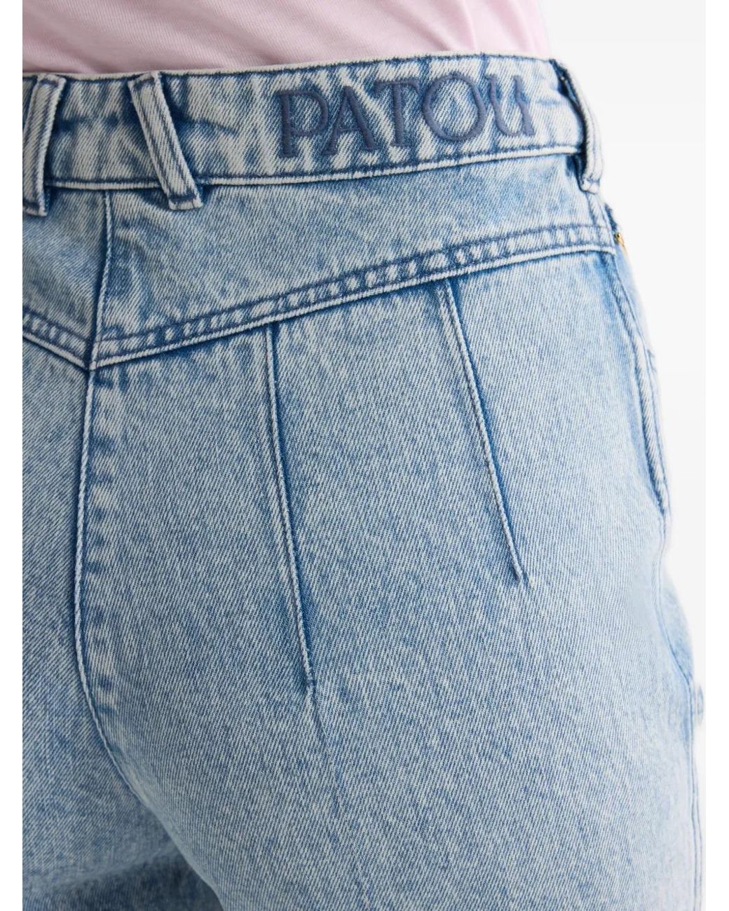 Patou Blue Side-Details Flared Jeans