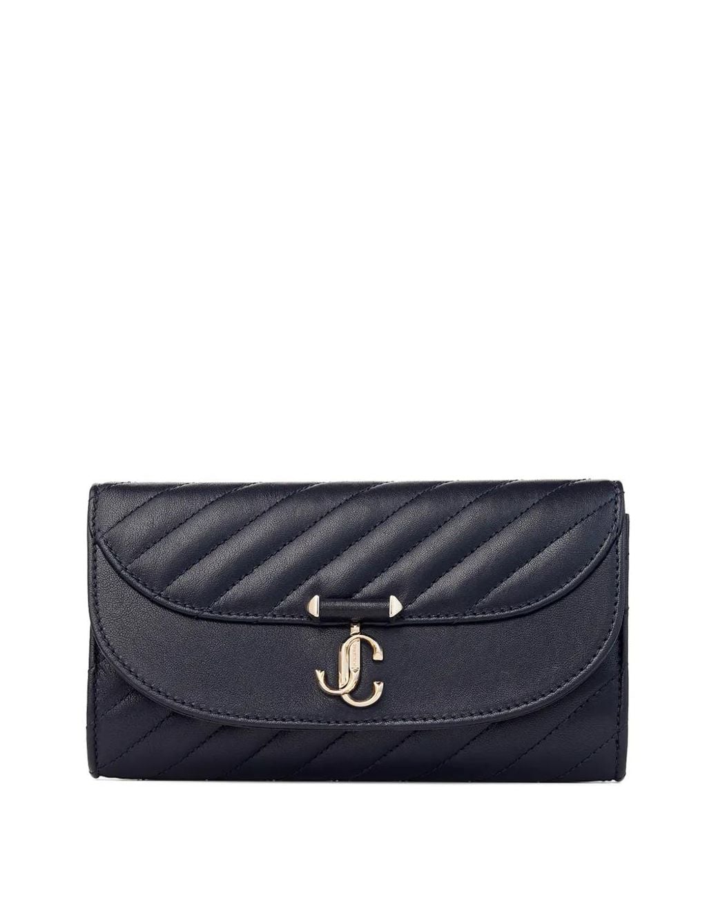 Jimmy Choo Blue Avenue Curve Quilted Chain-Strap Shoulder Bag