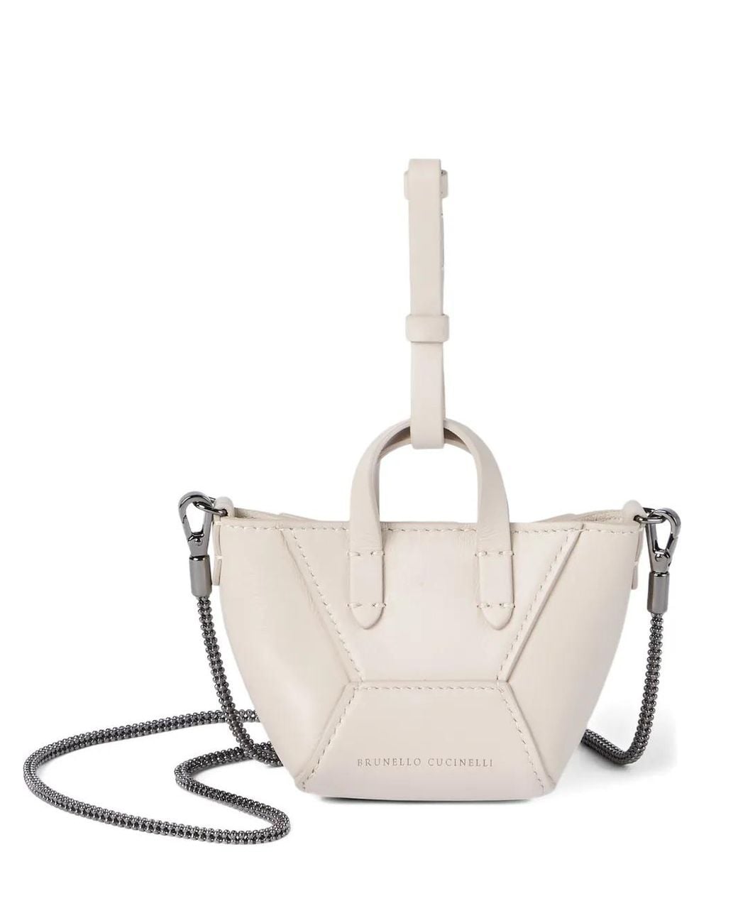Brunello Cucinelli White Leather Mini Bag