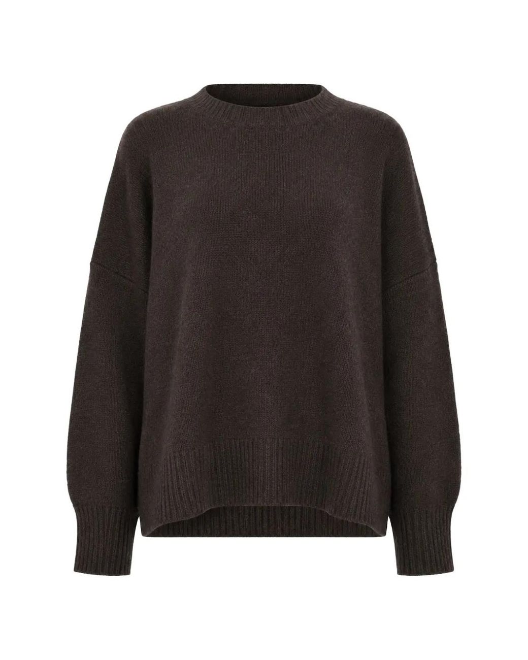 Oyuna Black Ribbed-Trim Drop-Shoulder Sweater