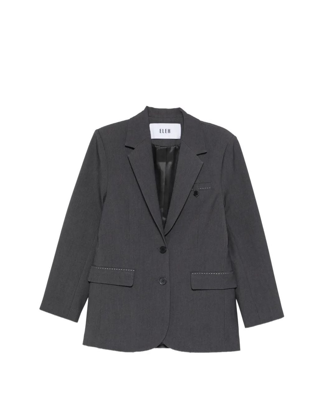 ELEH Gray Notched-Lapel Single-Breasted Blazer