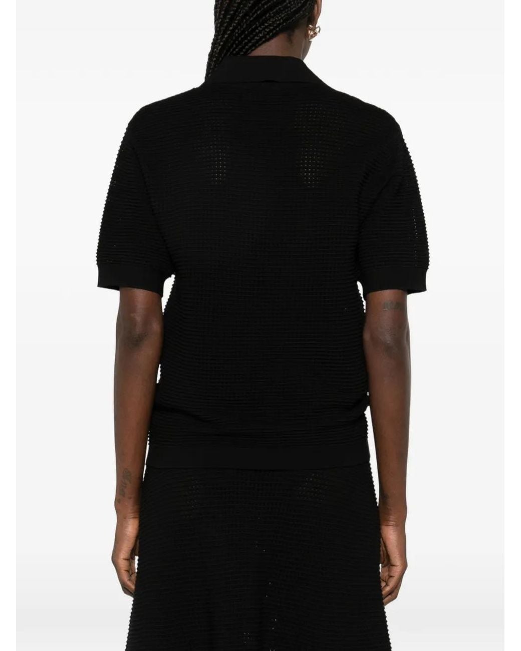 P.A.R.O.S.H. Black V-Neck Short-Sleeved Sweater