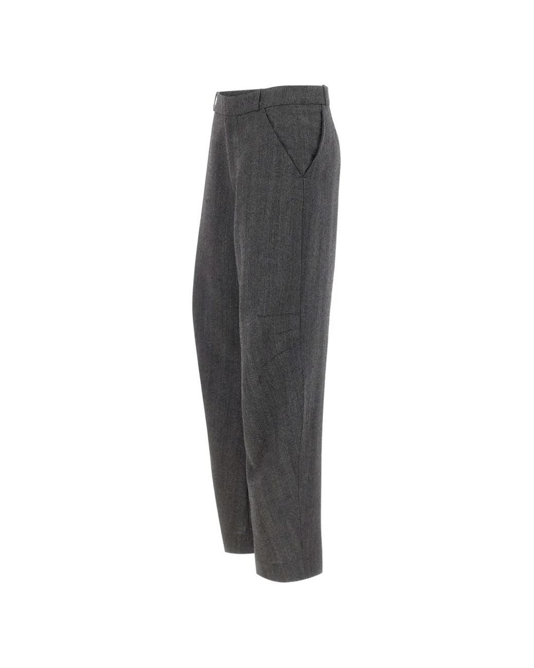 Coperni Gray Herringbone-Pattern Trousers