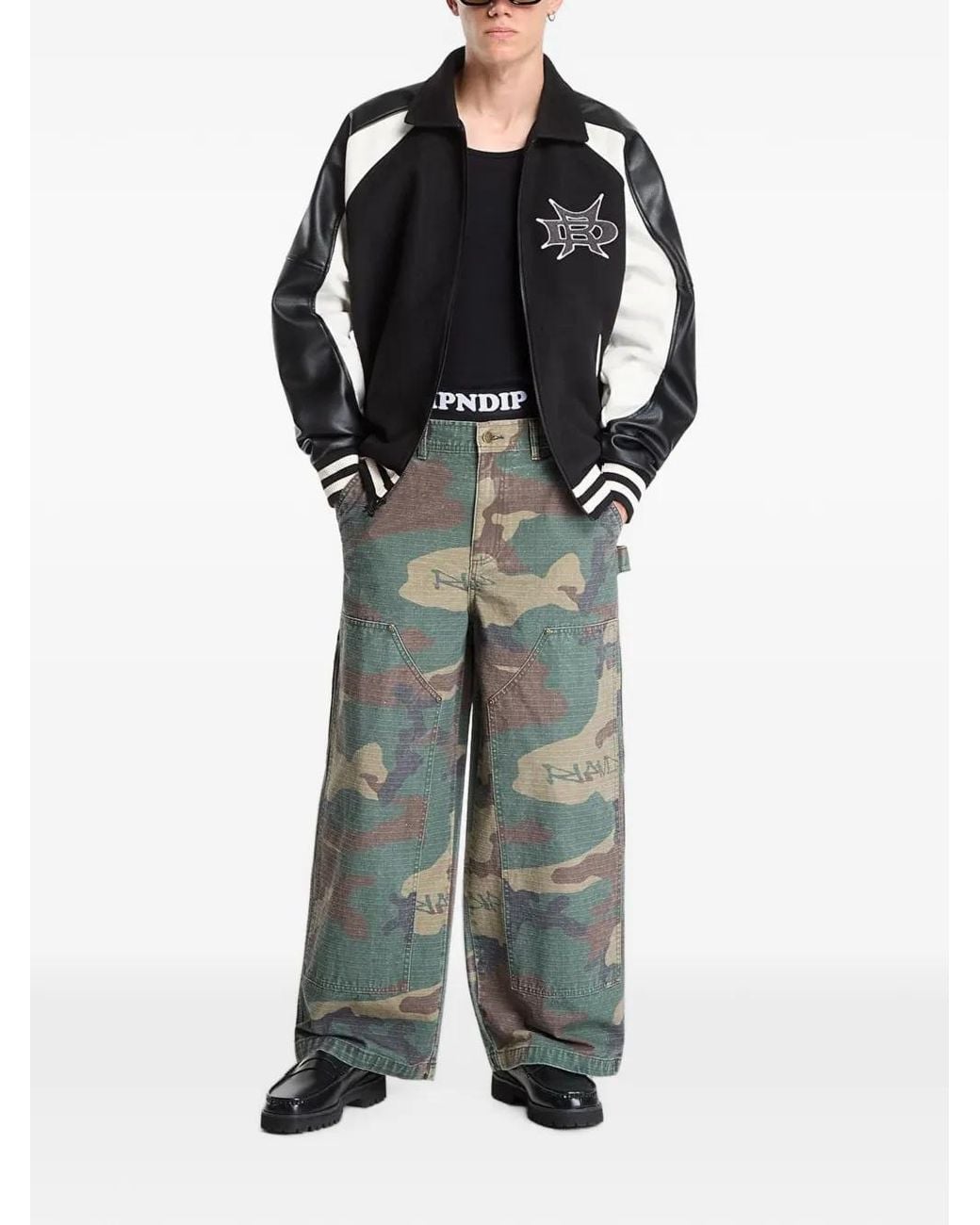 RIPNDIP Black Claws Camo-Print Carpenter Jeans for men