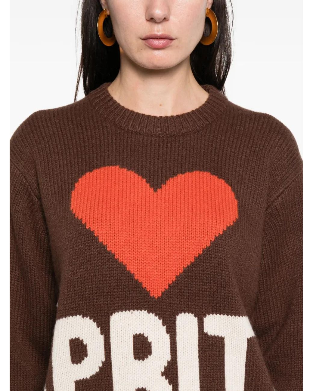 Mc2 Saint Barth Red Kyla Heart-Detail Sweater