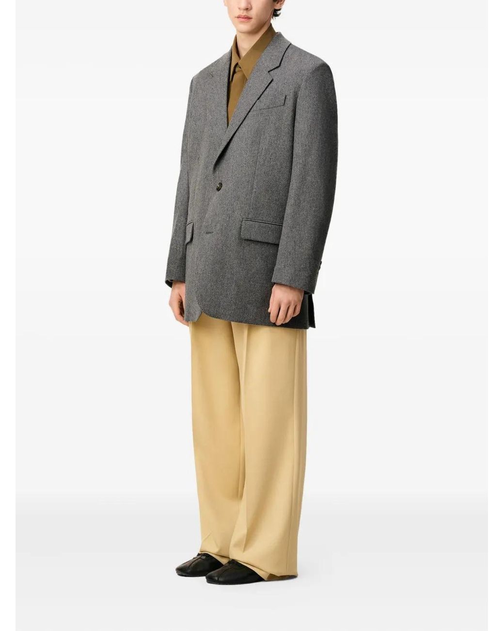 AMI Gray Single-Breasted Wool Jacket for men