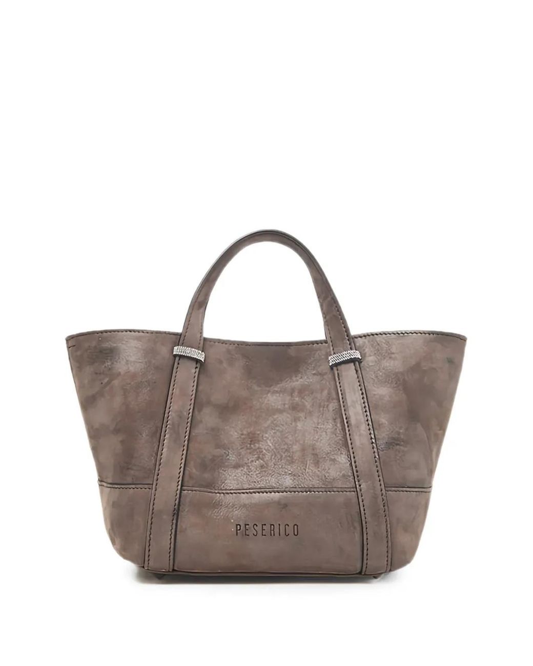 Peserico Brown Leather Tote Bag