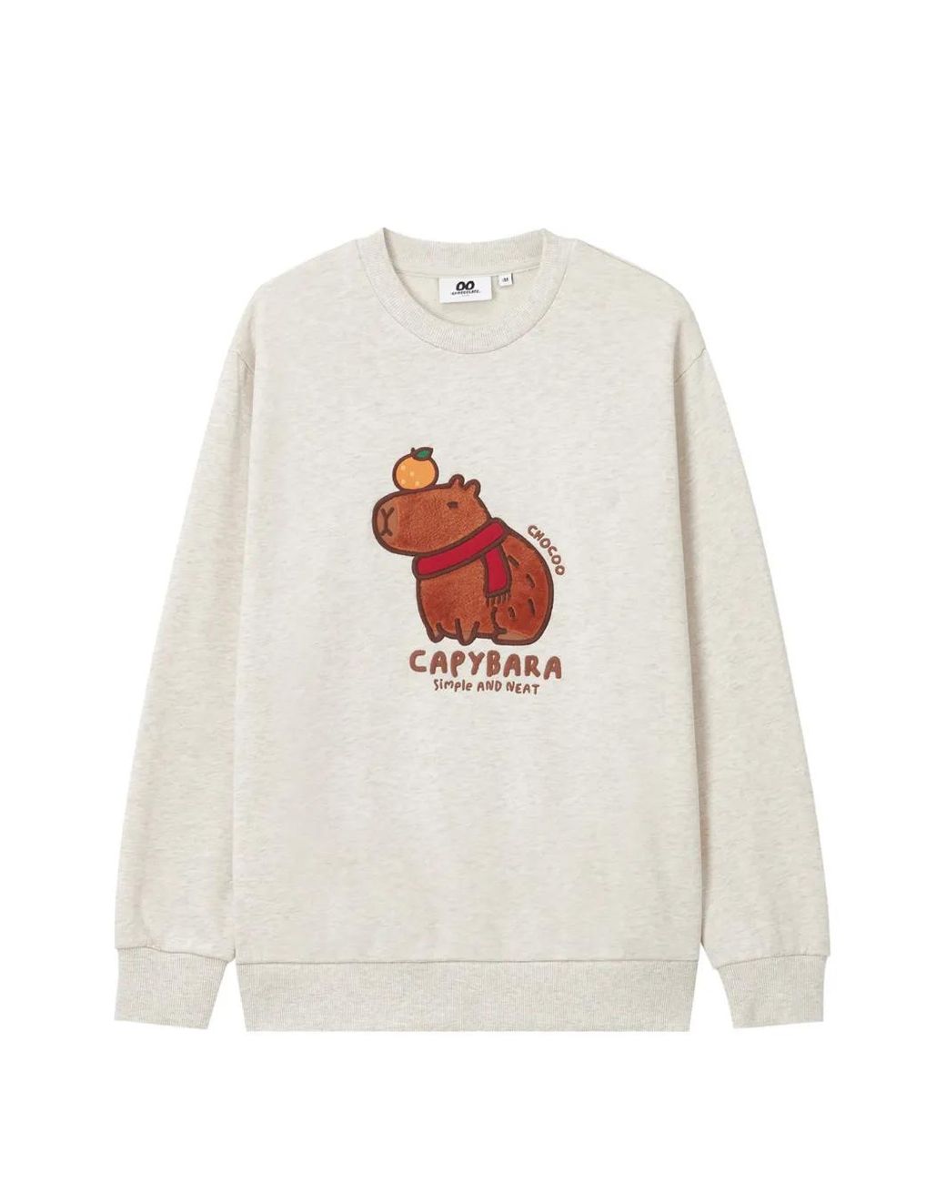Chocoolate White Capybara-Patch Sweatshirt