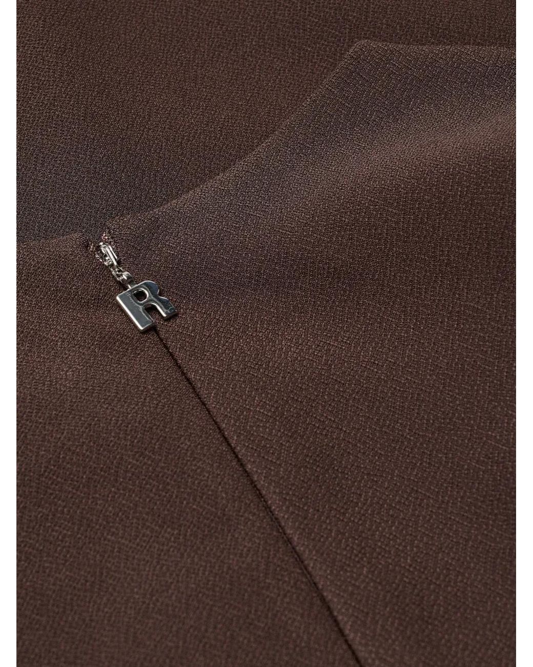 ROTATE BIRGER CHRISTENSEN Brown Draped Midi Puff Dress