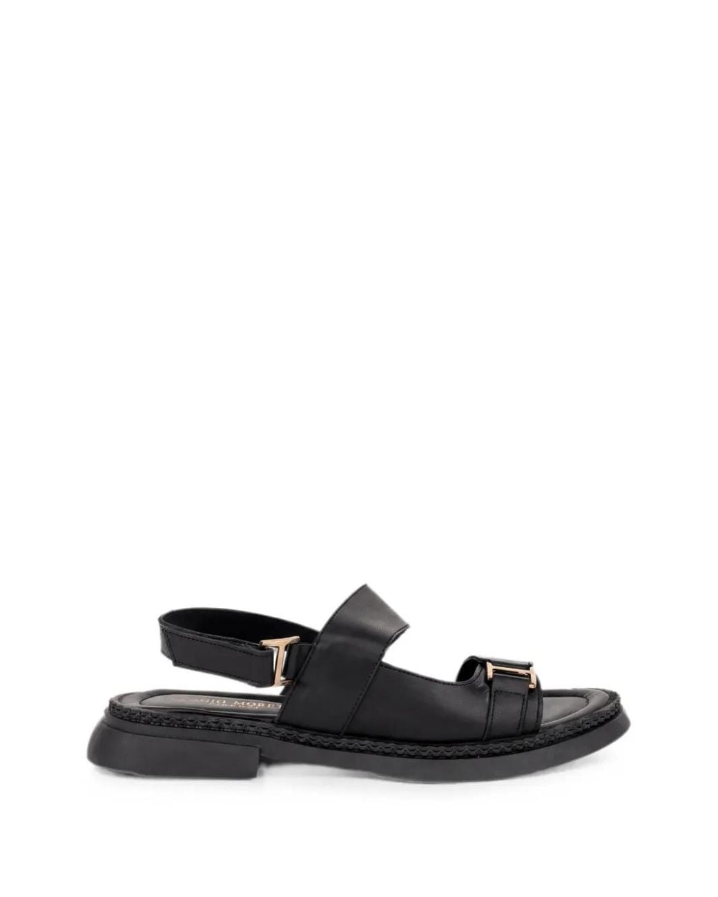 SERGIO MORETTI FIRENZE White Buckle-Detail Slingback Sandals