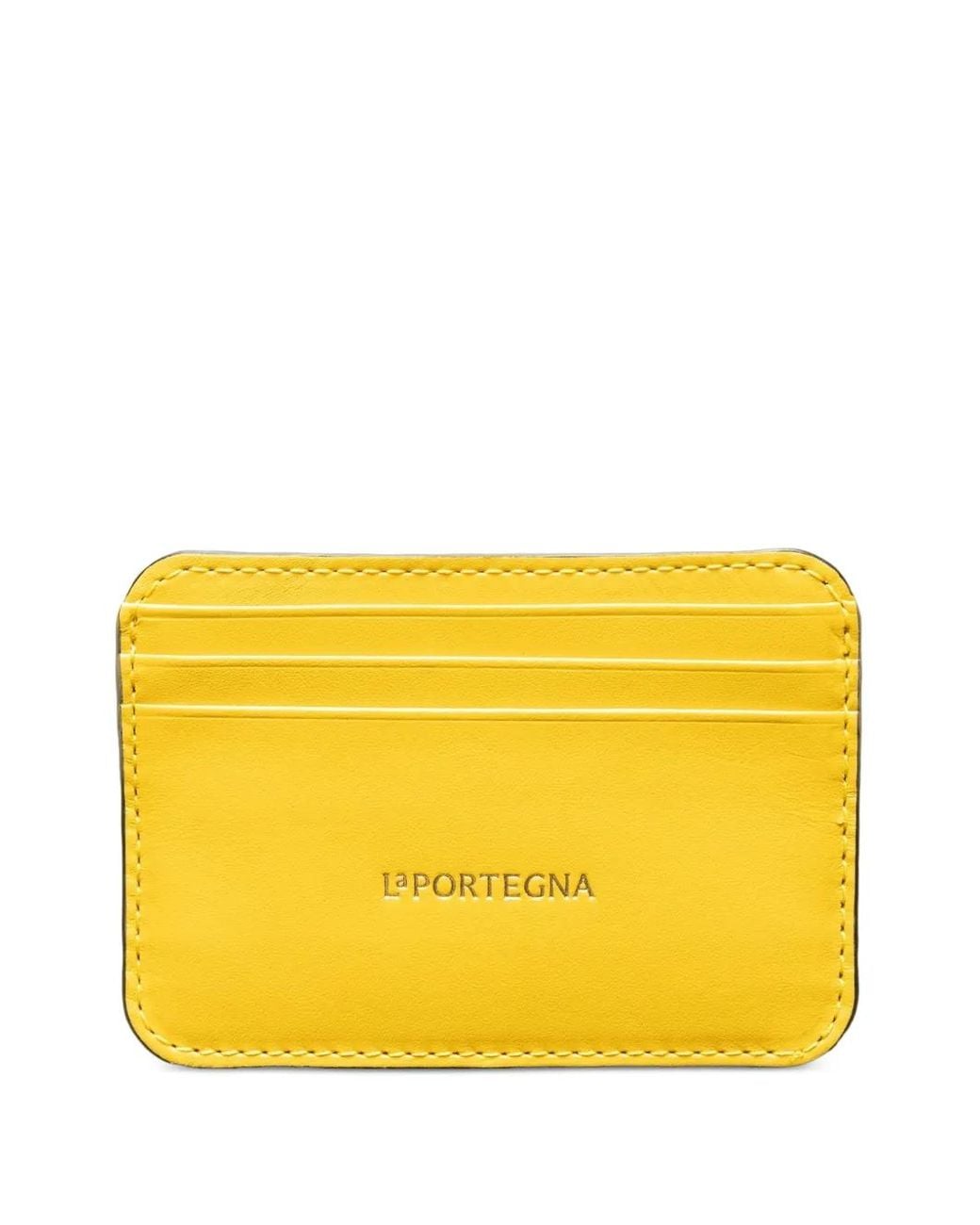 La Portegna Yellow Humphrey Leather Card Holder for men