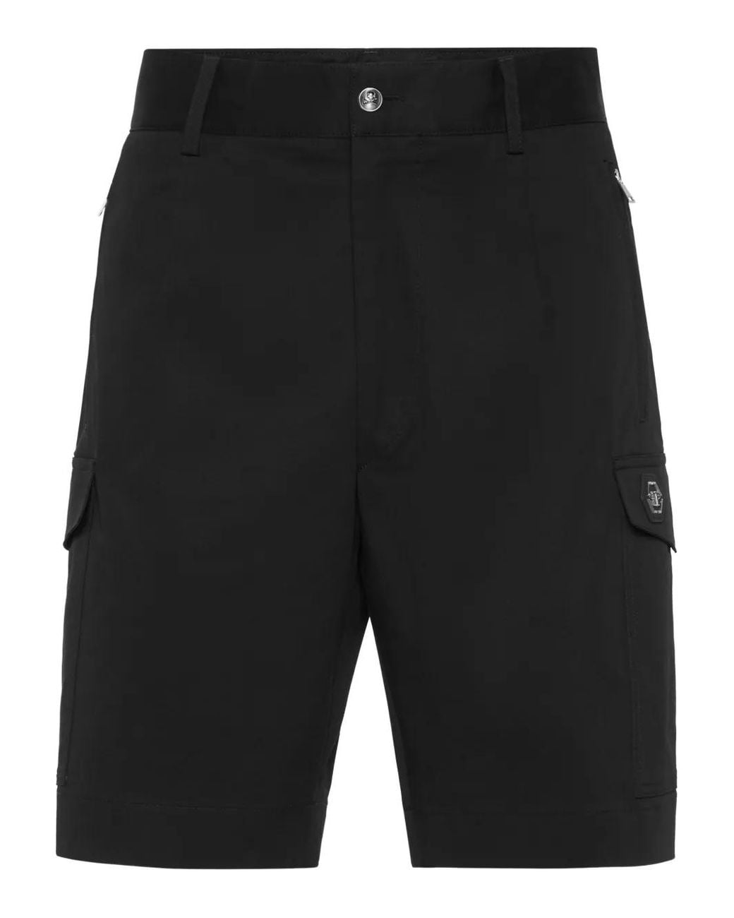 Philipp Plein Black Cargo Shorts for men
