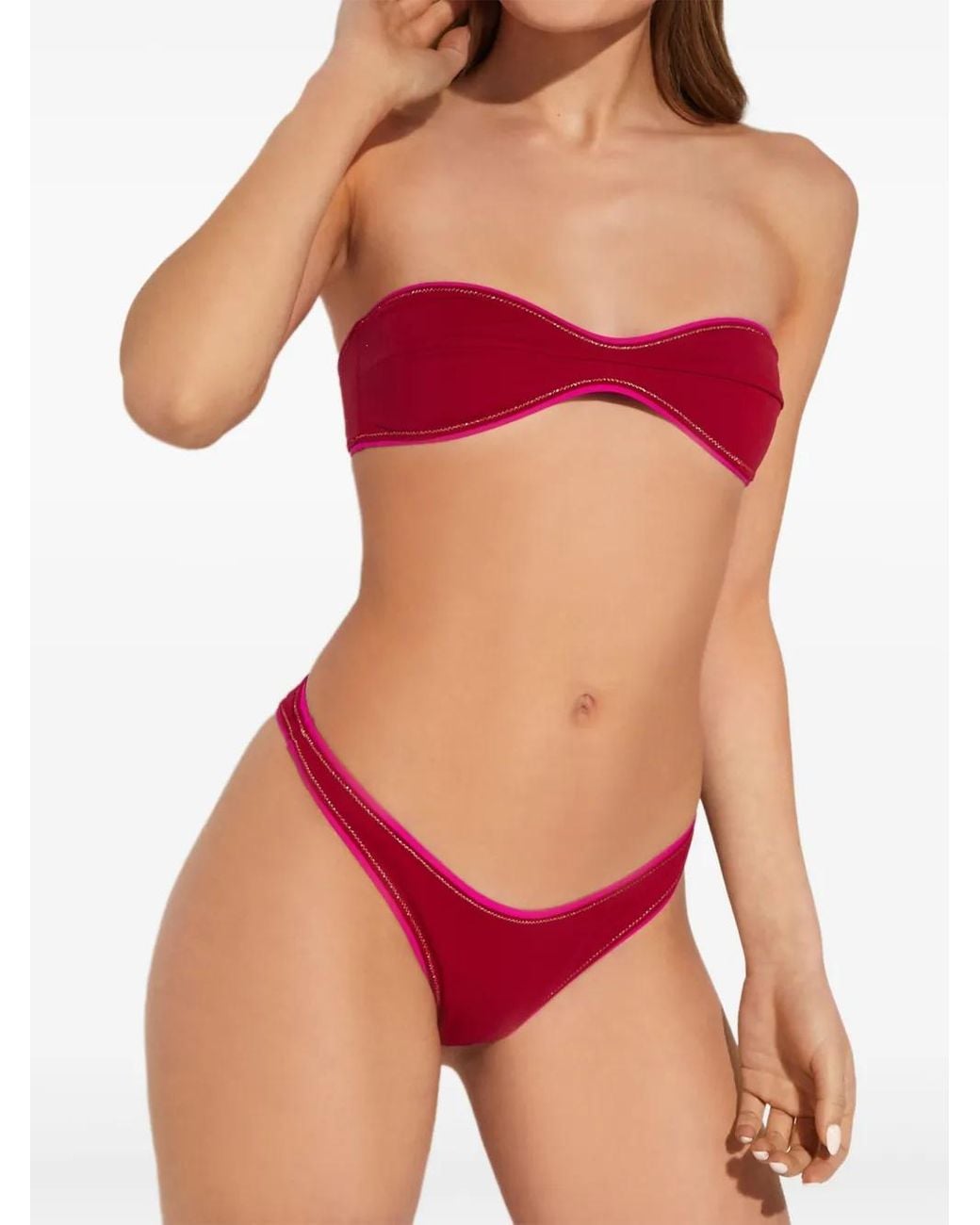 Reina Olga Red Katia Strapless Bikini