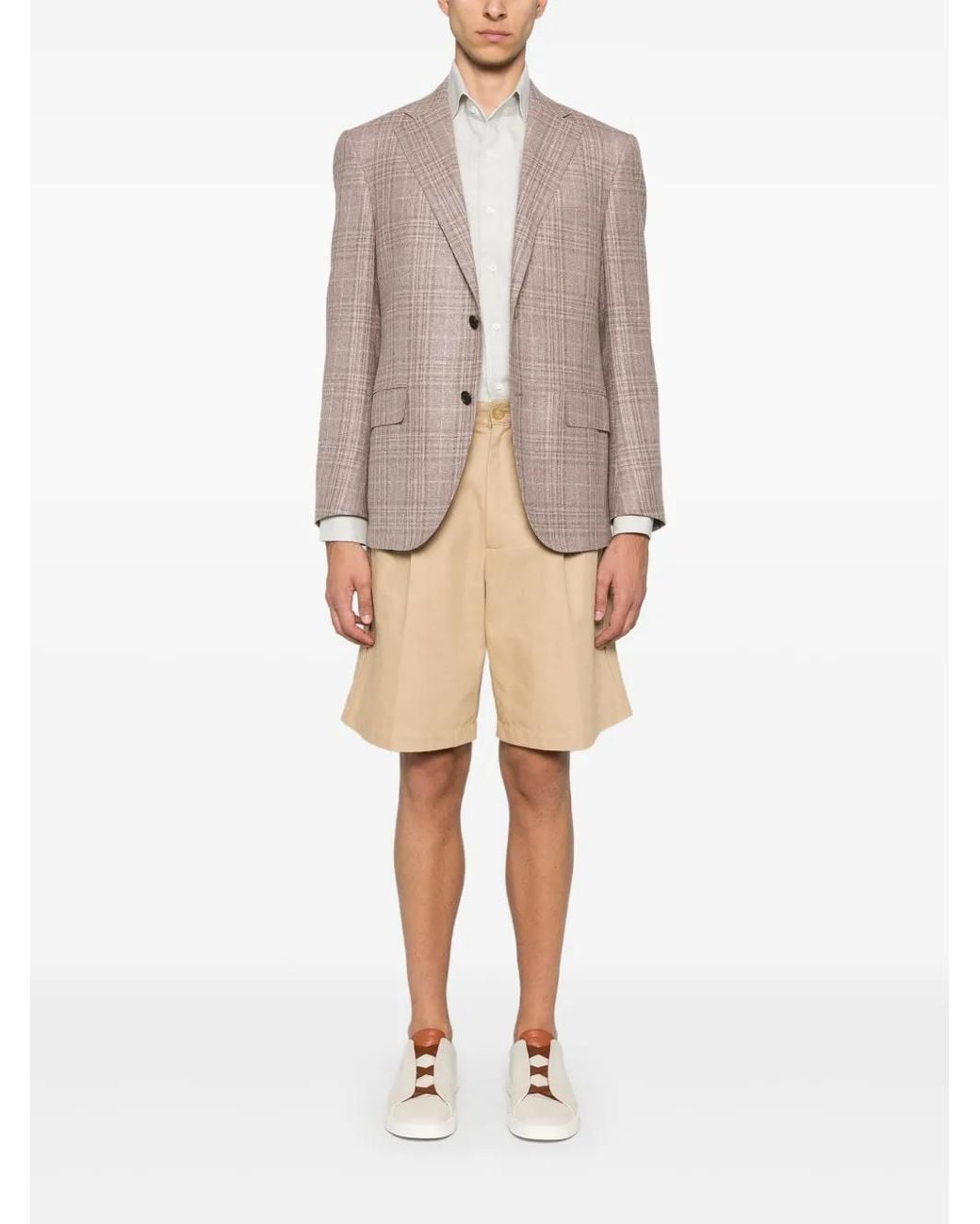 Corneliani Brown Check-Pattern Blazer for men