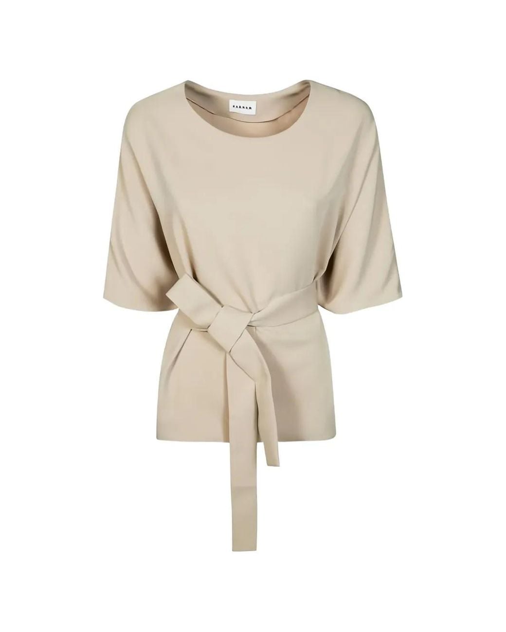 P.A.R.O.S.H. Natural Tie-Waist Blouse