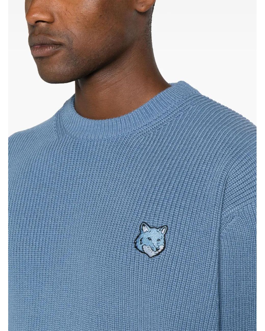 Maison Kitsuné Blue Bold Fox Head Jumper for men