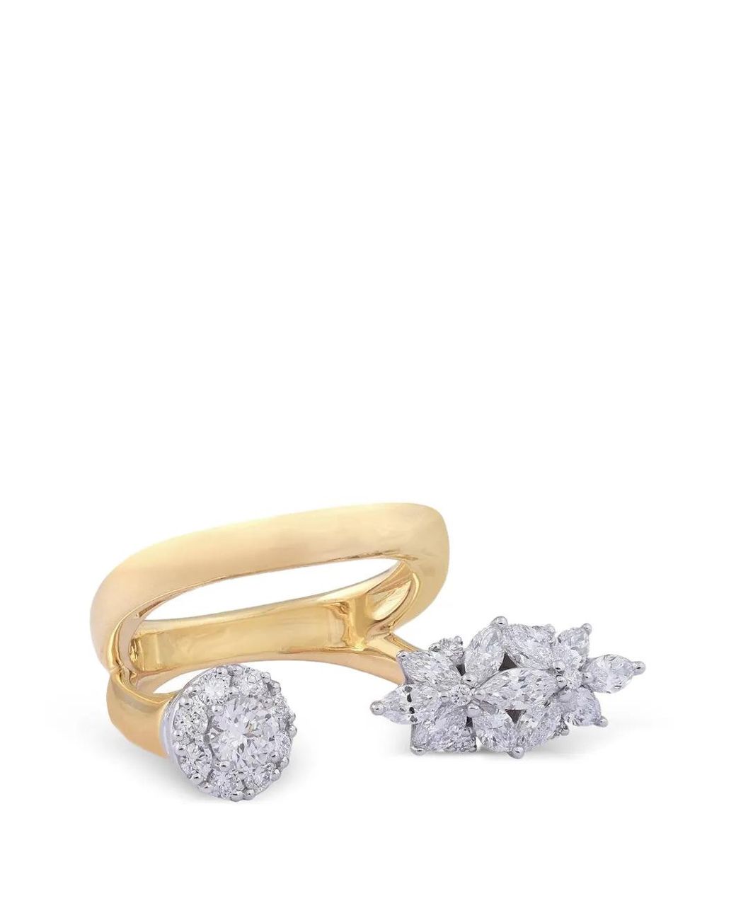 YEPREM Metallic Bague Golden Strada Ornée De Diamants