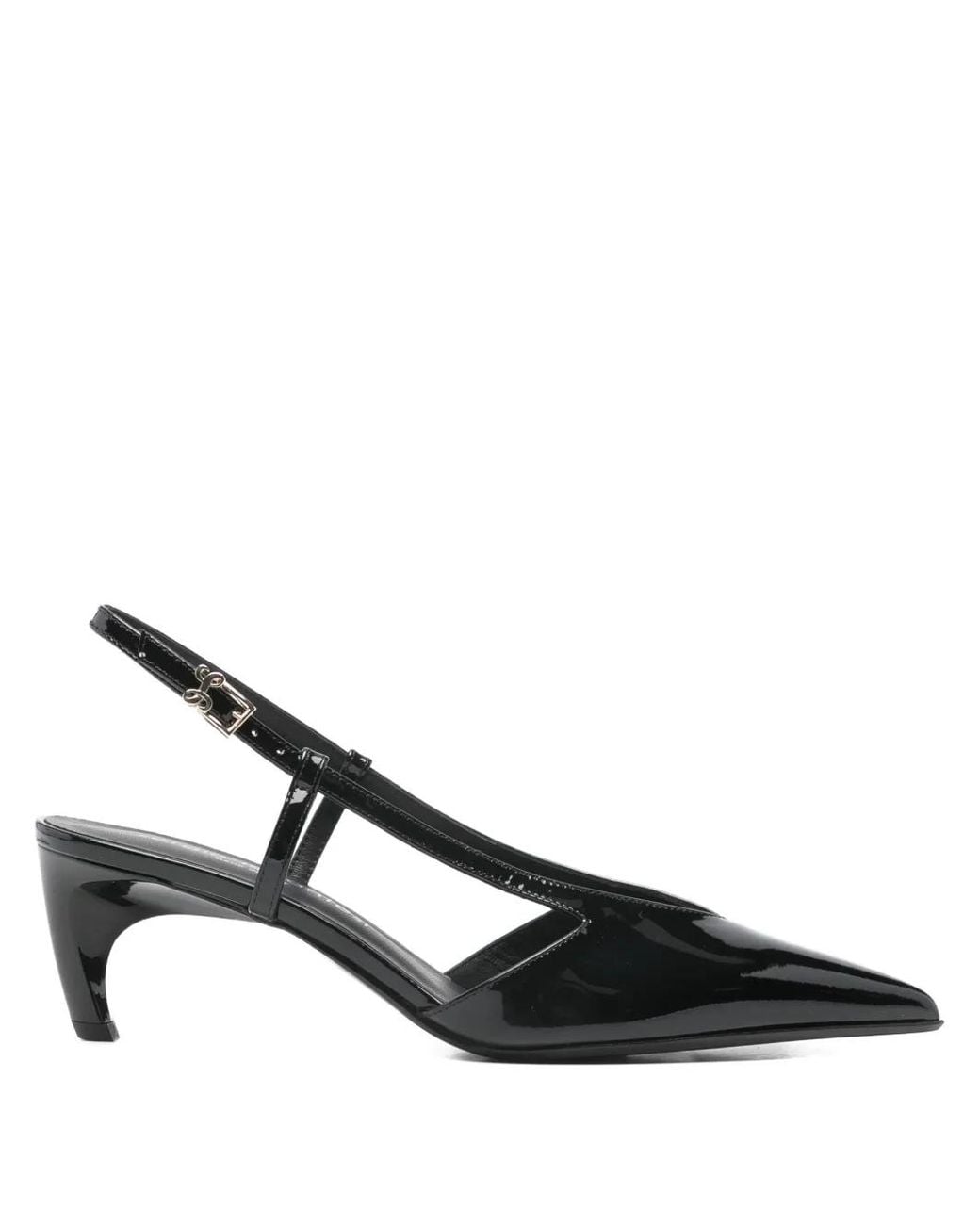 Sergio Levantesi Black Eva Slingback Pointed Pumps