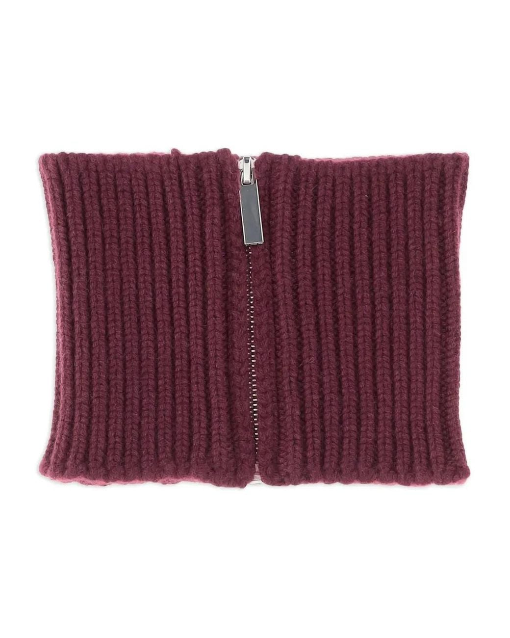 Sa Su Phi Purple Ribbed Zip Neck-Warmer Scarf