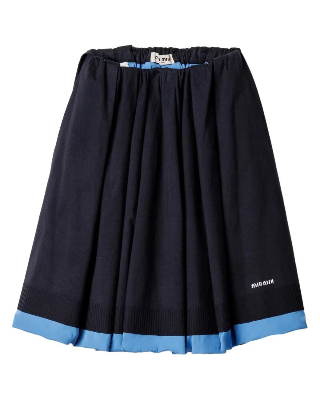 【関税&送料込】Miu Miu Midnight Blue Wool Mini Skirt Miu Miu Midnight Blue Wool Blend Mini Skirt | italist