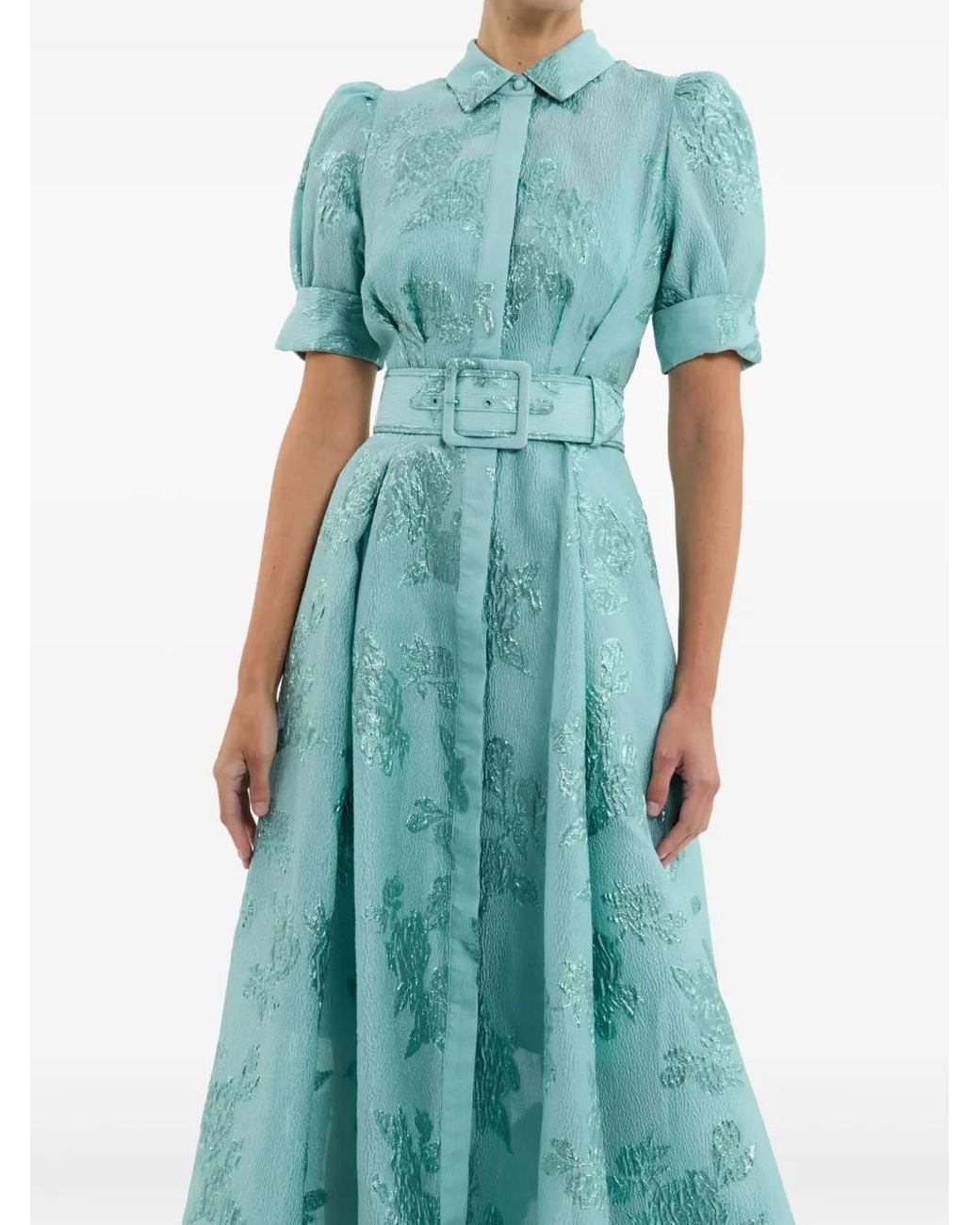 Rebecca Vallance Blue Benette Short Sleeve Gown