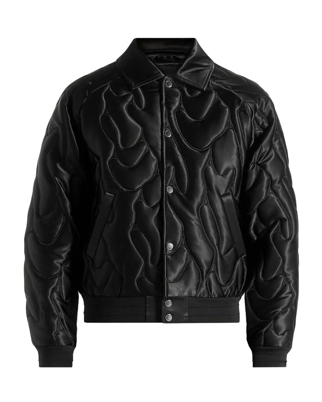 Manière De Voir Black Ugo Satin Embroidered Jacket for men