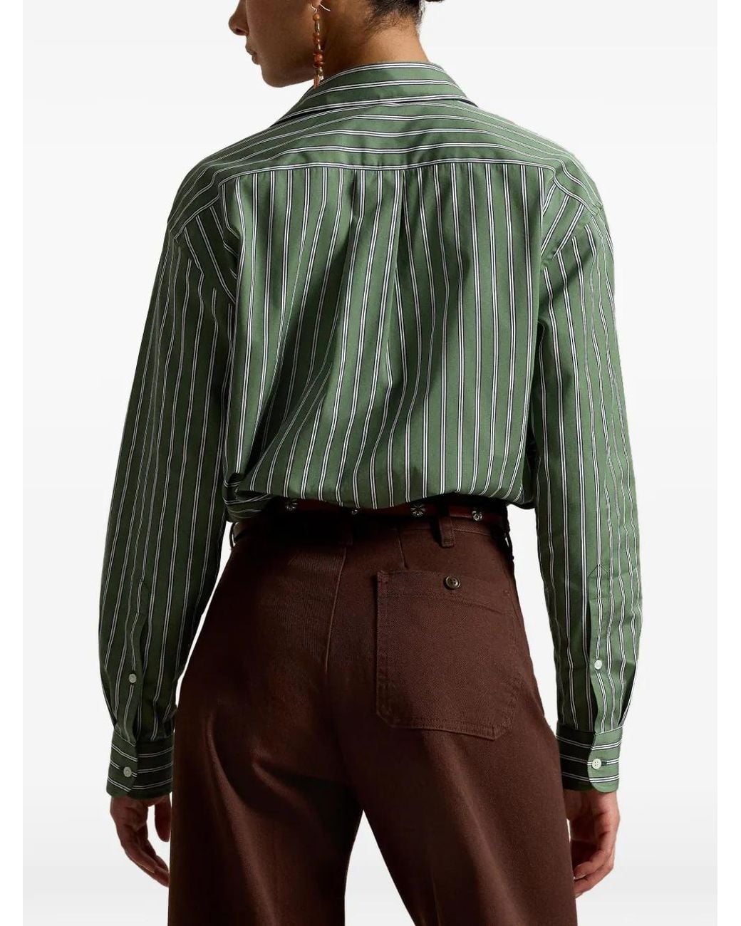 Polo Ralph Lauren Green Striped Cotton Shirt