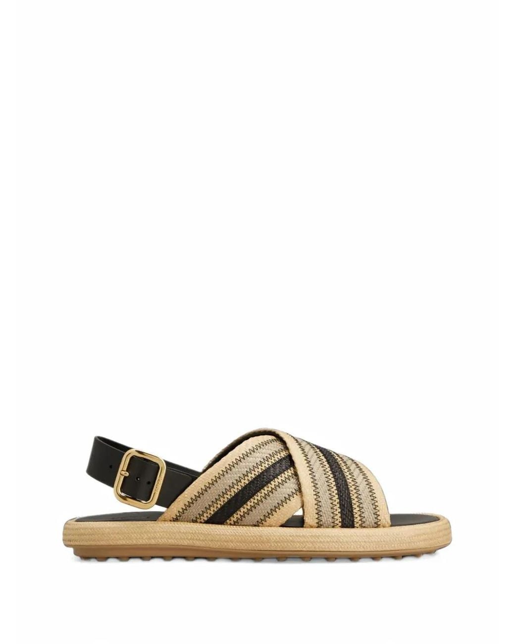 Tod's Metallic Striped Crossover-Strap Sandals