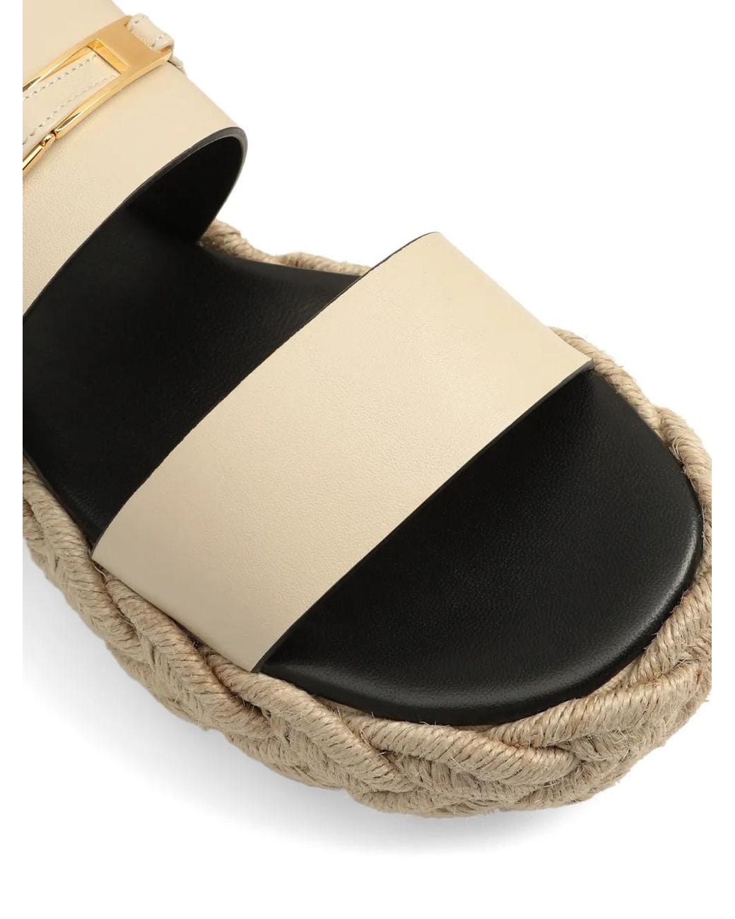 Sergio Rossi Natural Bitt Patform Sandals