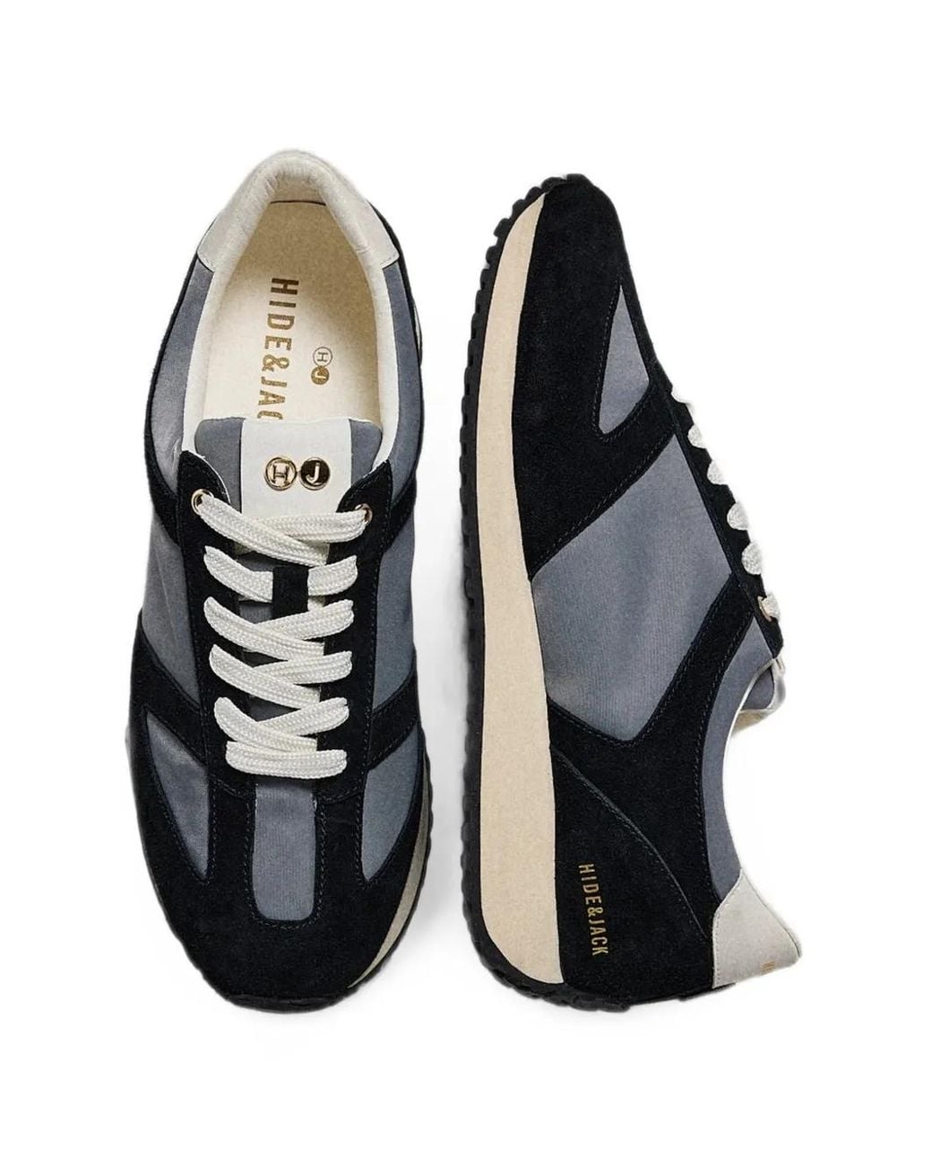 HIDE & JACK Black Panelled Sneakers