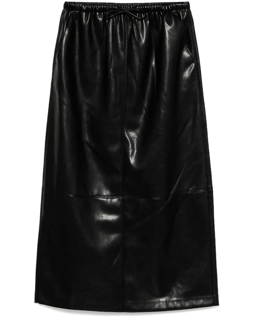 B+ AB Black Faux-Leather Skirt