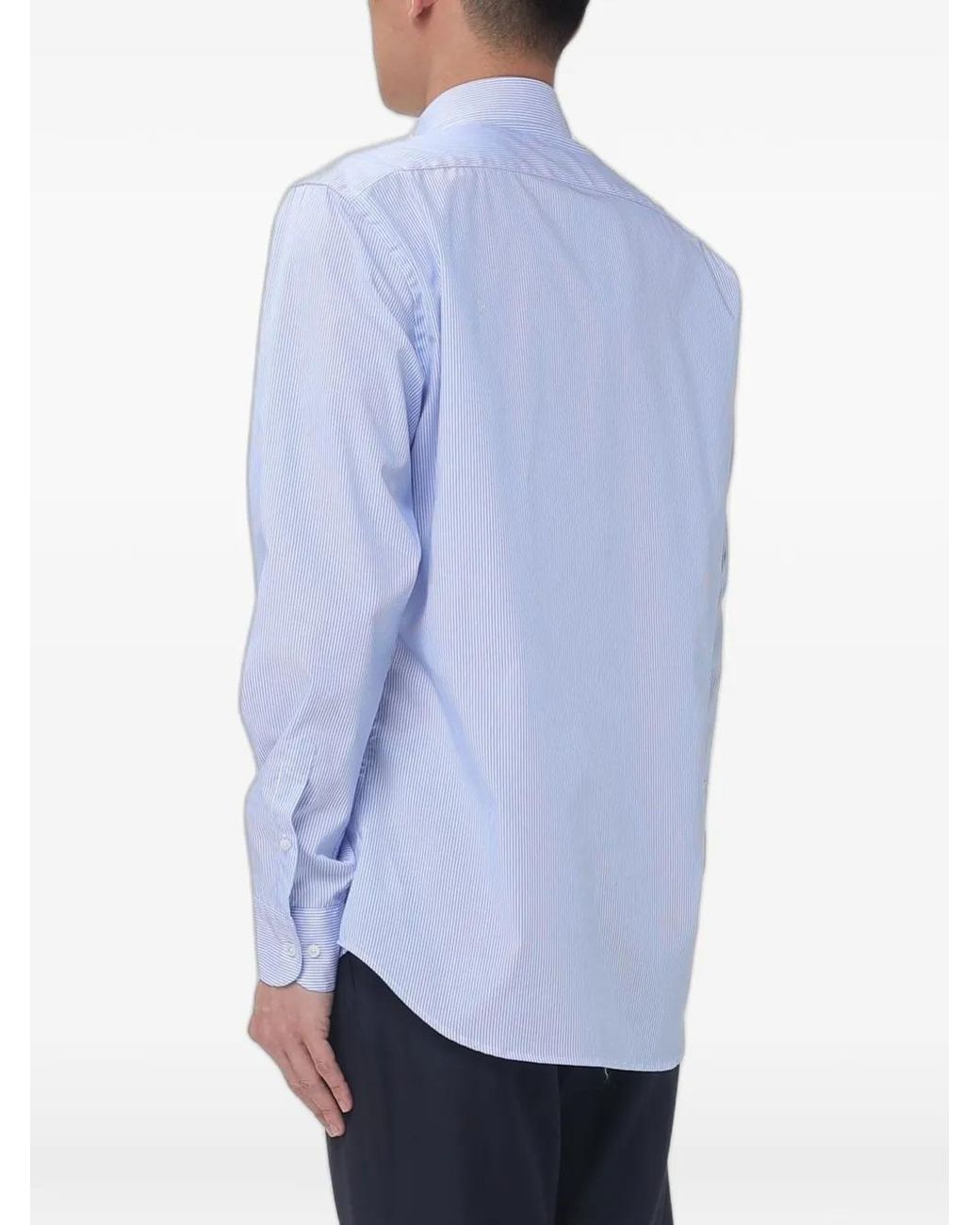 Brooksfield Blue Striped Poplin Shirt for men