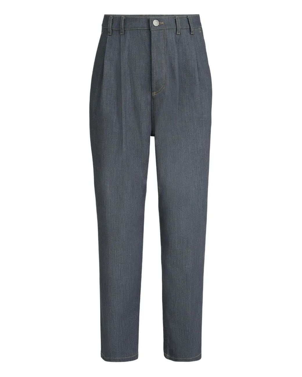Brunello Cucinelli Gray Pleat Five-Pocket Trousers for men