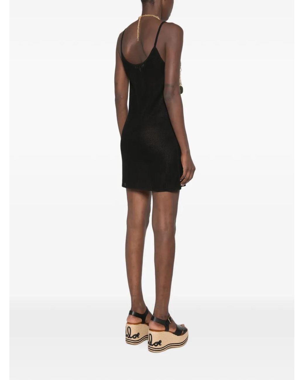 Chloé Black Parrot-Intarsia Knitted Dress
